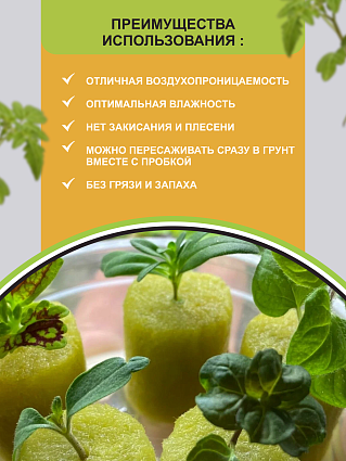 Пробки для проращивания семян 50 шт, 22*28 мм
